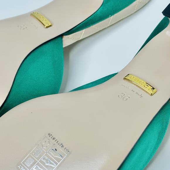 NIB Gucci Horsebit Crystals Satin Mules IT 36 US 6 Slip On Emerald Green Sandal - Picture 13 of 15